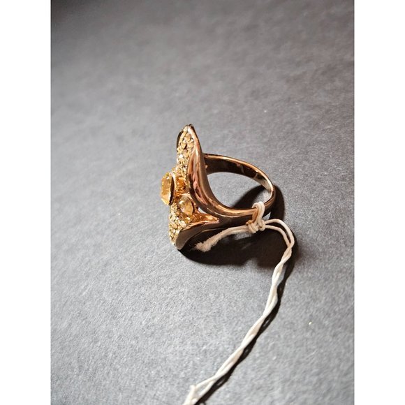 **Final Sale** Rose gold tone oval rhinestone ring - Picture 5 of 10